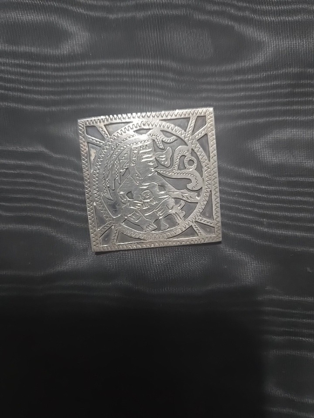 Guatemalan 900 Sterling Silver Cut‑Out Folk Art Brooch 9g